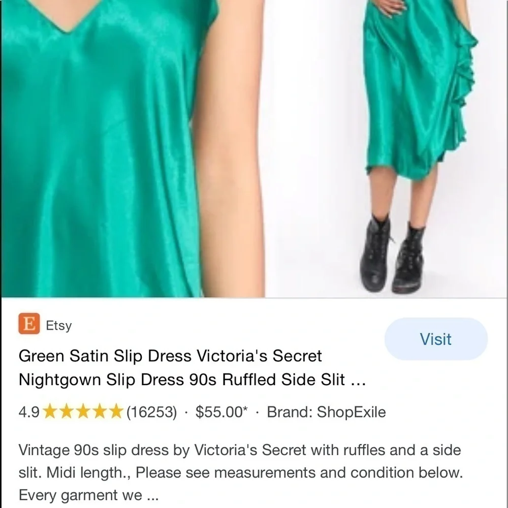 ❤️VTG Victoria’s Secret,Slip Nightie,One-Side Ruffle,Gorgeous,EUC-Firm Price,S
